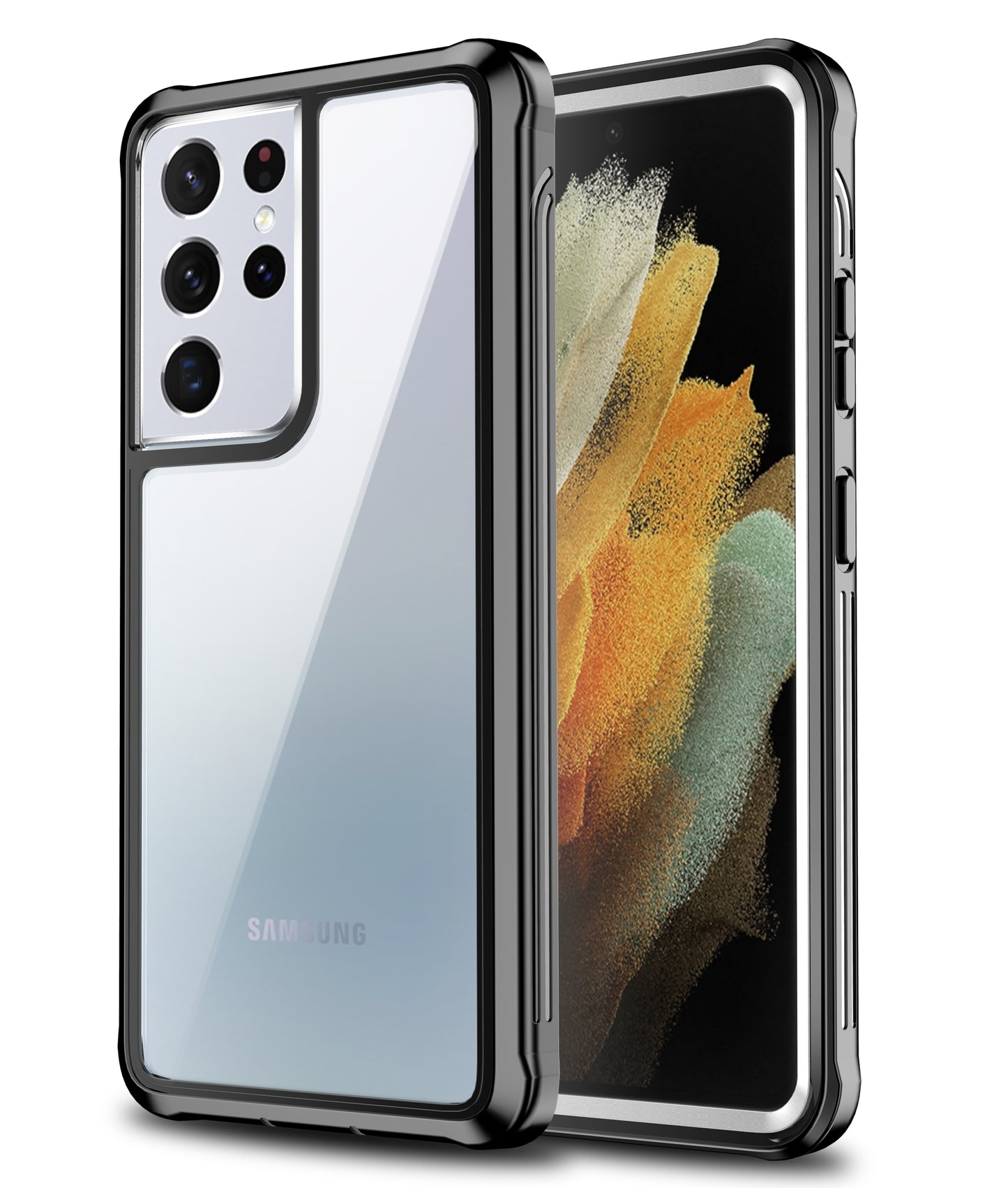 Clear Galaxy S21 Ultra Rugged Case Built-in Screen Protector