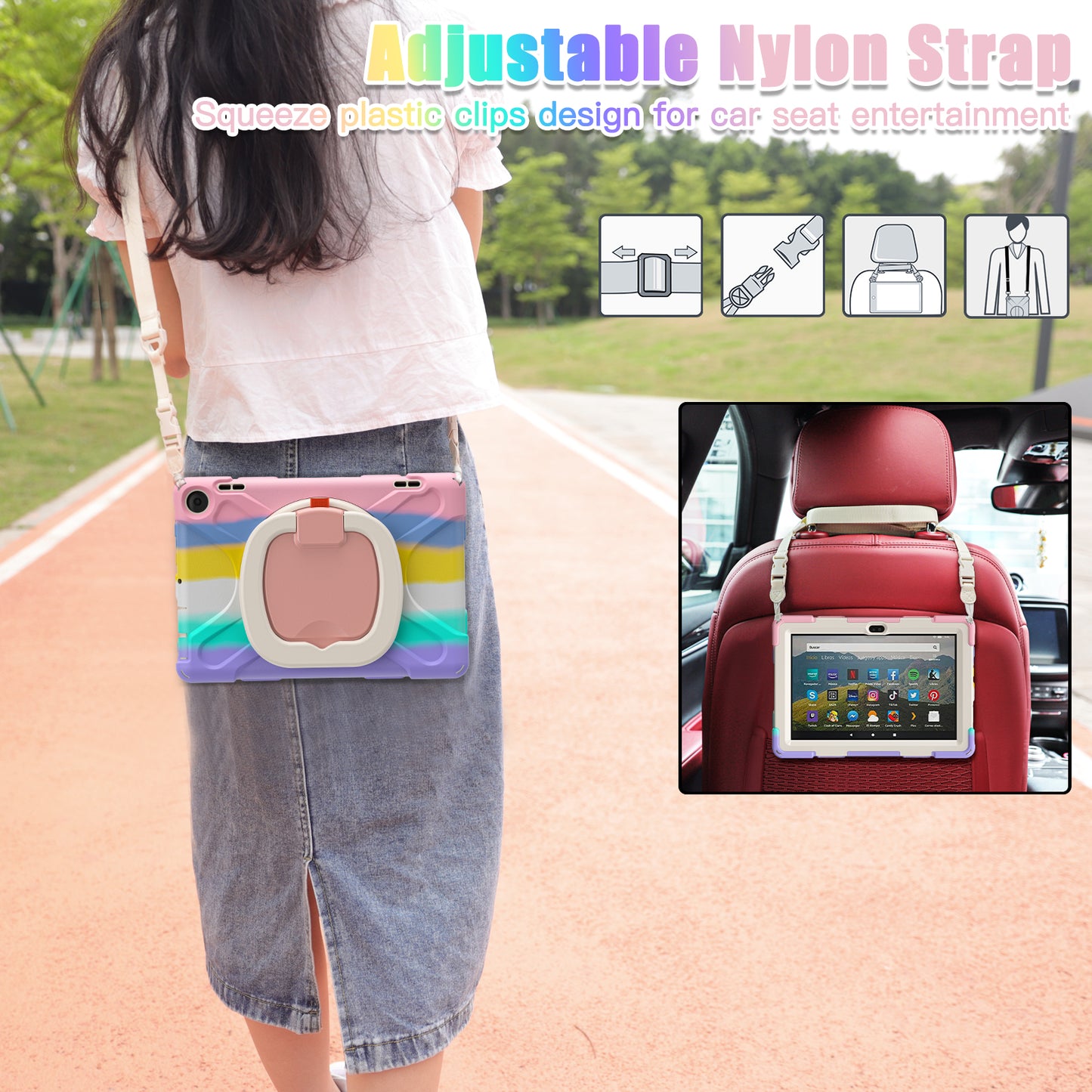 Pirate Box Kindle Fire HD8 Plus 2022 Military-grade Drop Protection Cover