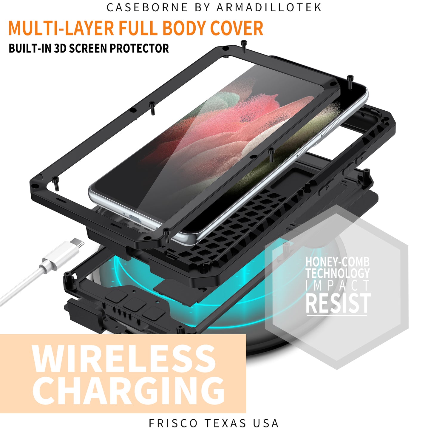 Samsung Galaxy S21 Ultra Case Metal Lens Protection 3-Defenses V2.0