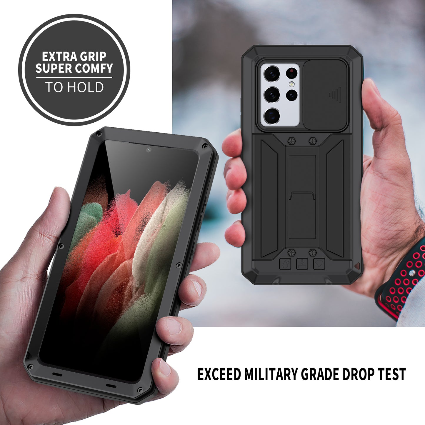 Samsung Galaxy S21 Ultra Case Metal Lens Protection 3-Defenses V2.0
