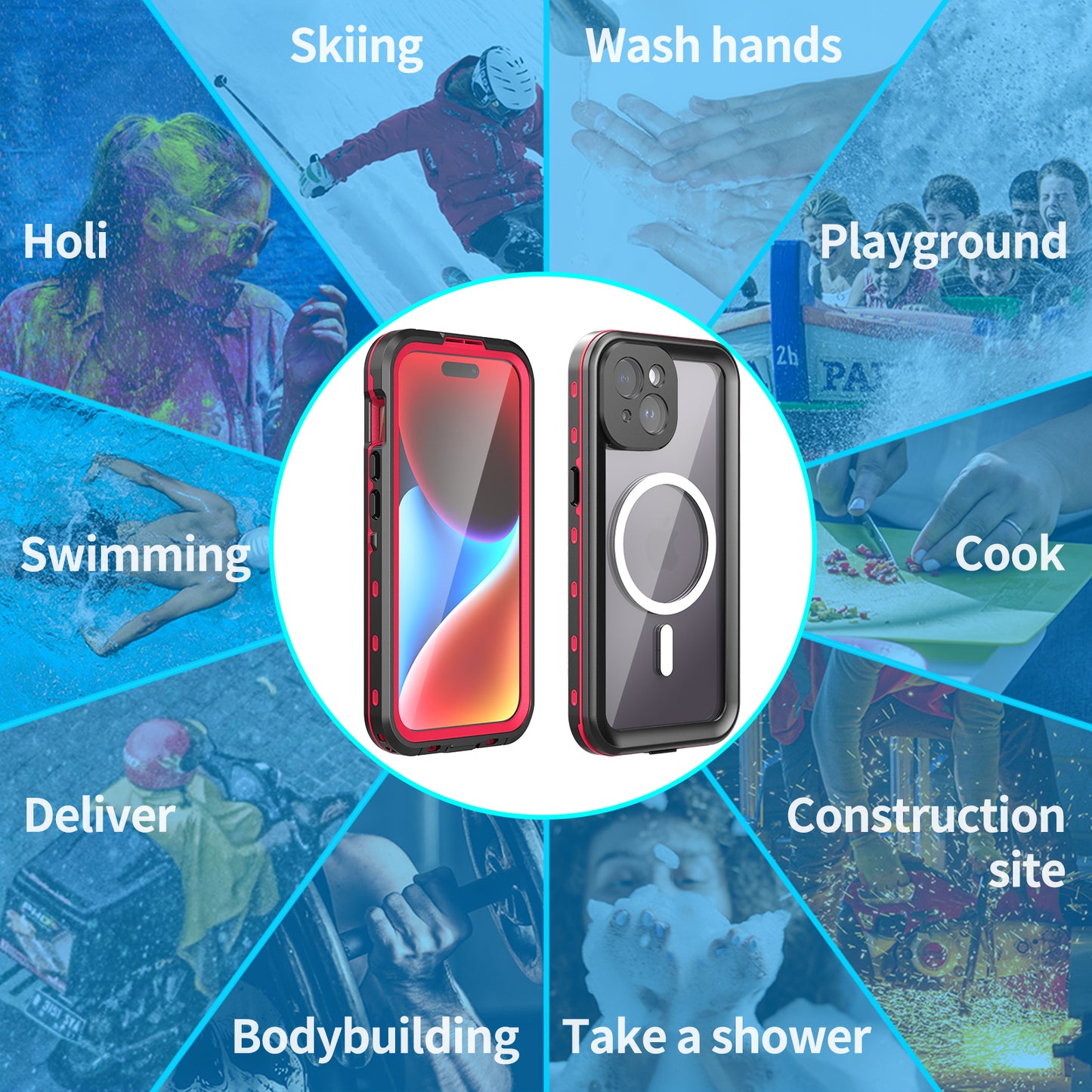 Apple iPhone 15 Pro Case Waterproof Dot Clear Full Protection