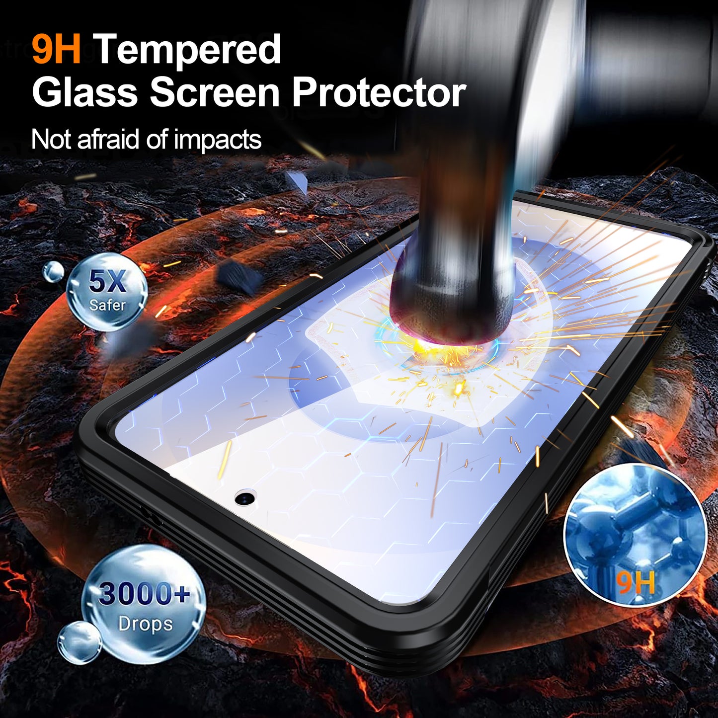 Samsung Galaxy S25 Edge Case Rugged Built-in Screen Protector