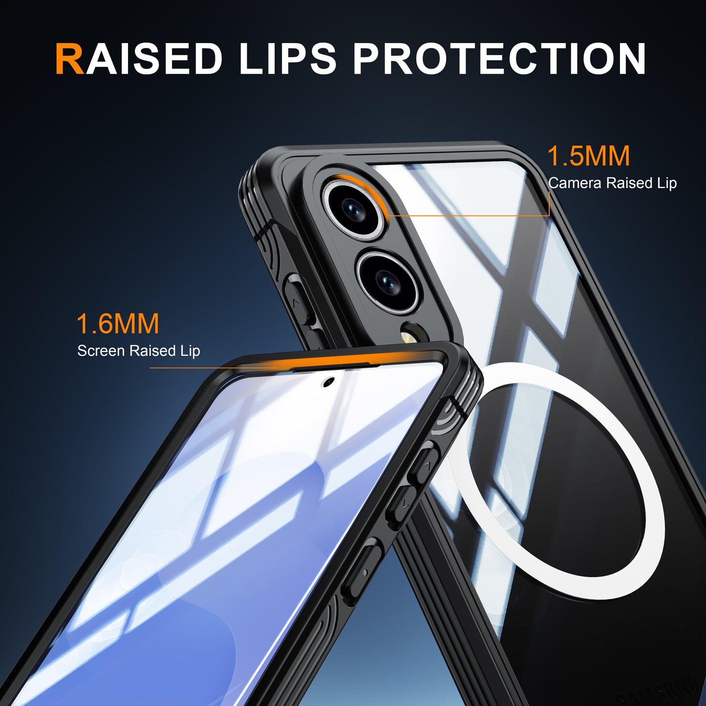 Samsung Galaxy S25 Edge Case Rugged Built-in Screen Protector