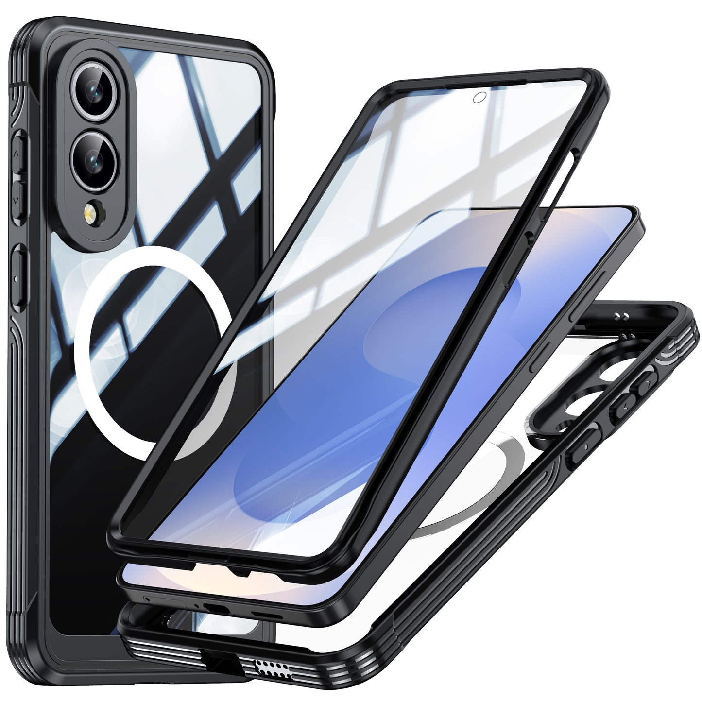 Samsung Galaxy S25 Edge Case Rugged Built-in Screen Protector
