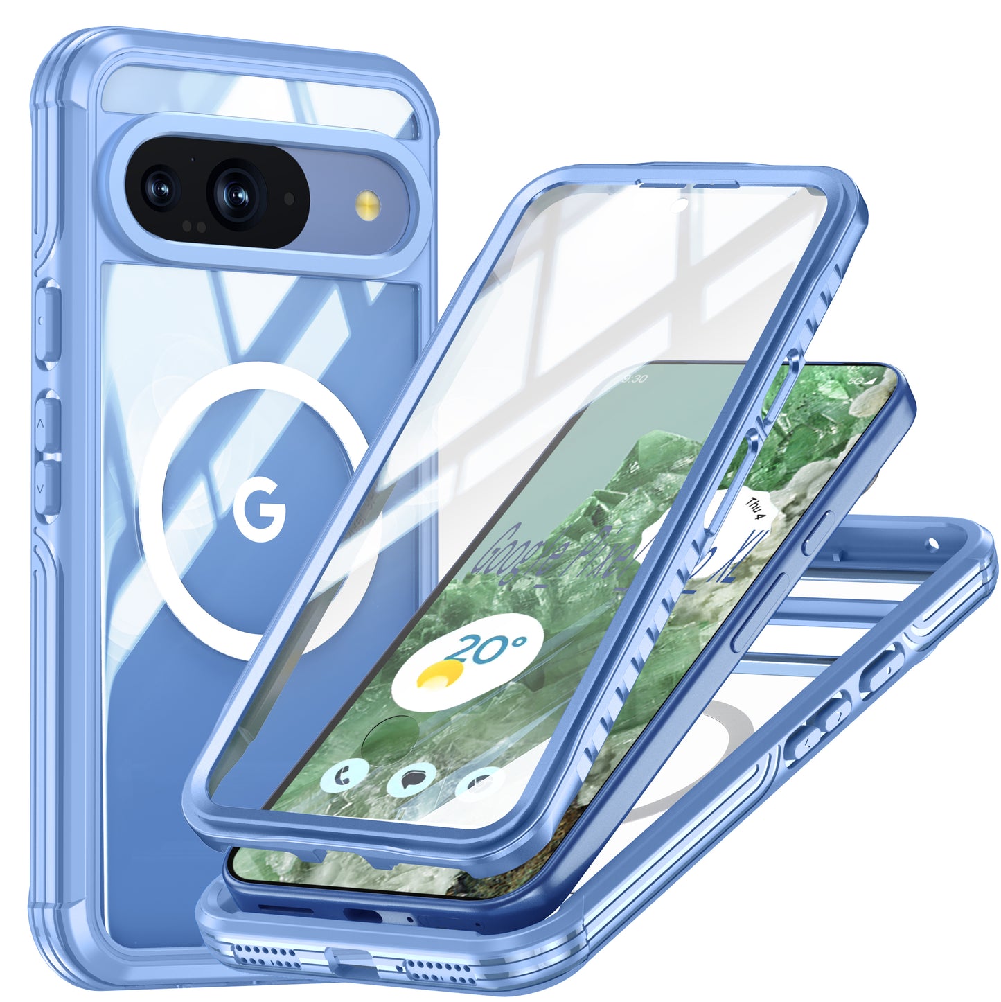 Google Pixel 9 Case Rugged Built-in Screen Protector