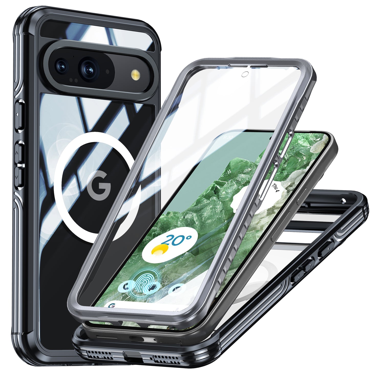 Google Pixel 9 Case Rugged Built-in Screen Protector