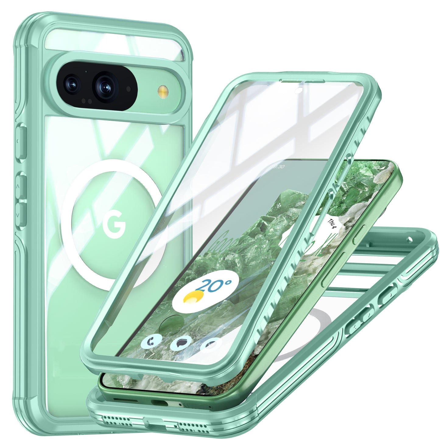 Google Pixel 9 Case Rugged Built-in Screen Protector