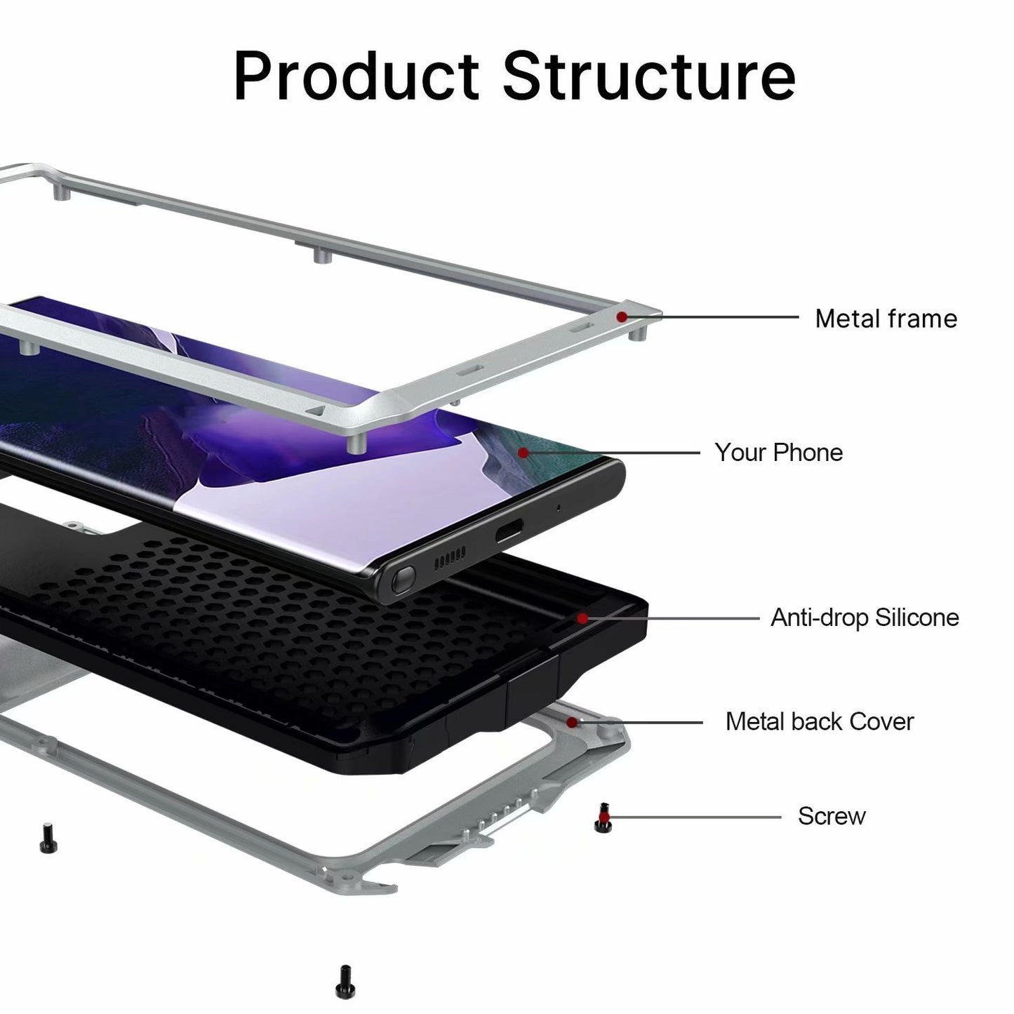Samsung Galaxy Note20 Ultra Case Metal Tank Military Protection