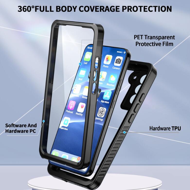 Samsung Galaxy S22 Plus Case Waterproof Twill Crystal Full Protection