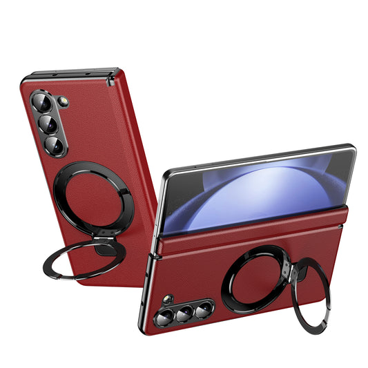 vacuum-plating-leather-magnetic-ring-stand-galaxy-z-fold5-case_6