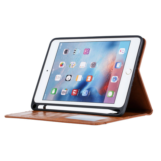 Elevate your iPad Mini 5 (7.9-inch, 2019) with our handcrafted leather folio case. Designed for the modern professional, it combines vintage aesthetics with rugged functionality. Shock resistant, leather wallet with 5 card slots, 2 note slots,1 big pocket, magnetic closure and built-in pencil slot