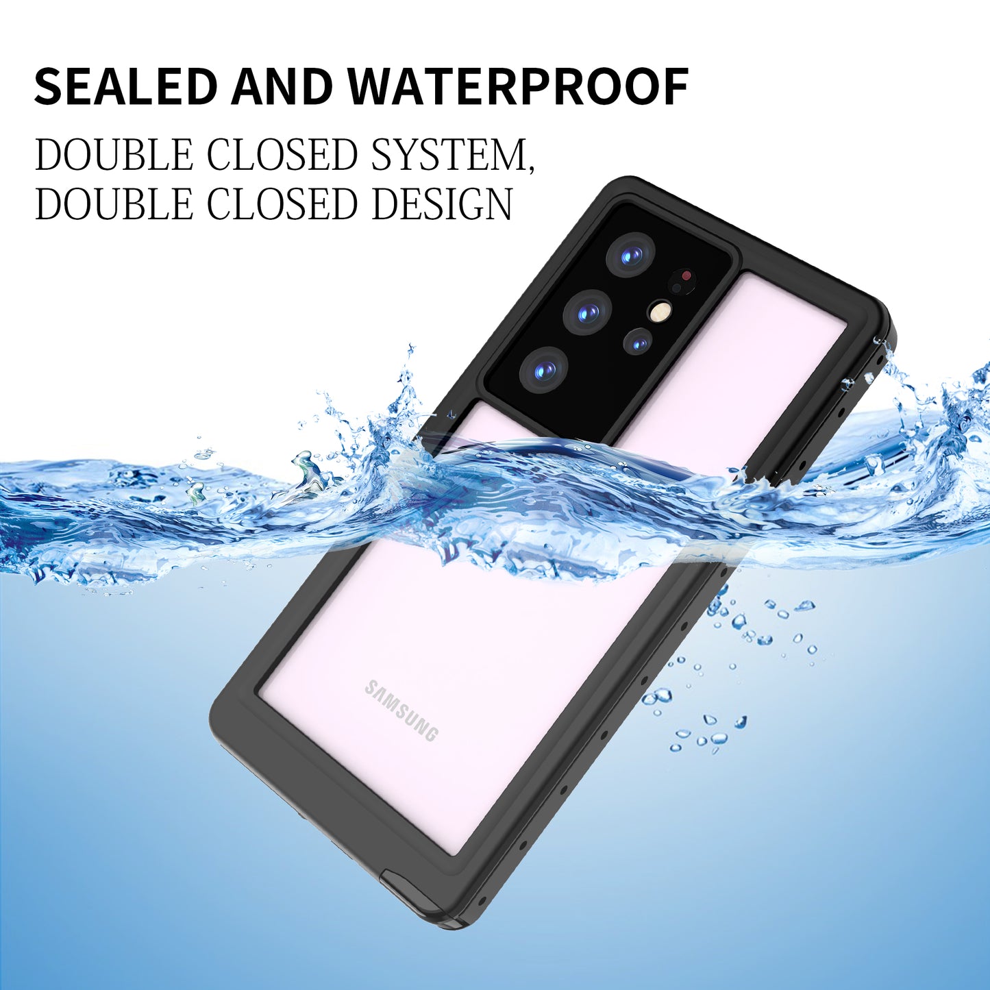 Samsung Galaxy S23 Ultra Case Waterproof Submerged Underwater 6.6ft Clear Full Body Protective