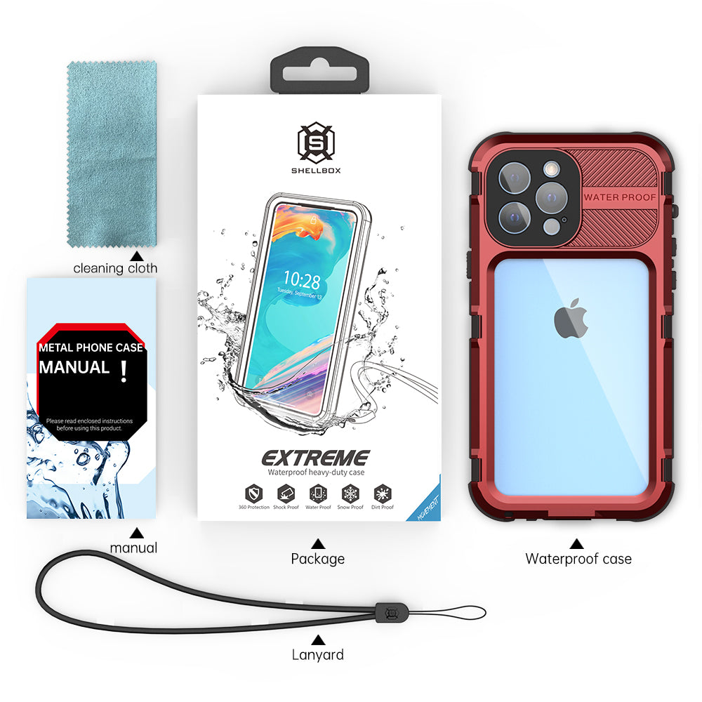 Apple iPhone 13 Pro Max Case Waterproof 4 Anti-Aluminum Alloy Diving Shell IP68 Professional