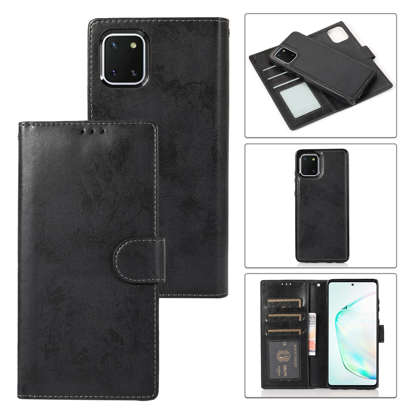 Samsung Galaxy A22 Leather Case Detachable Magneti Stand Multiple Card Slots