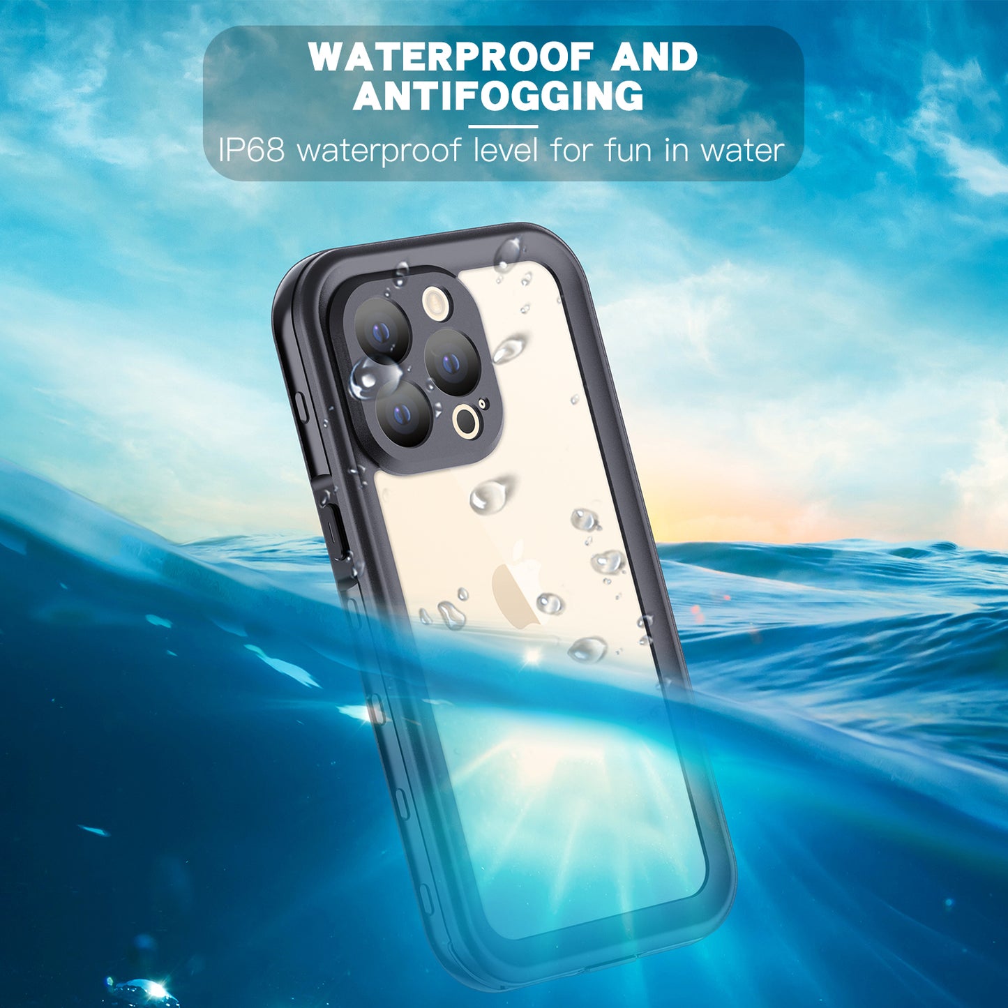 Apple iPhone 13 Pro Case Waterproof Armor Burst Underwater 6.6ft Clear Back