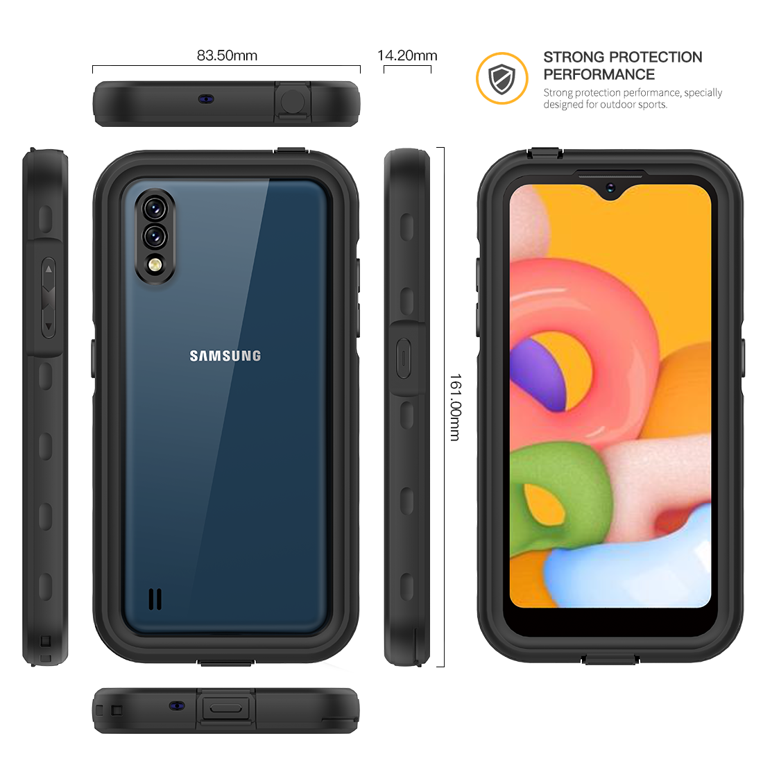 Samsung Galaxy A01 Case Waterproof 4 in 1 Clear IP68 Certification Full Protection