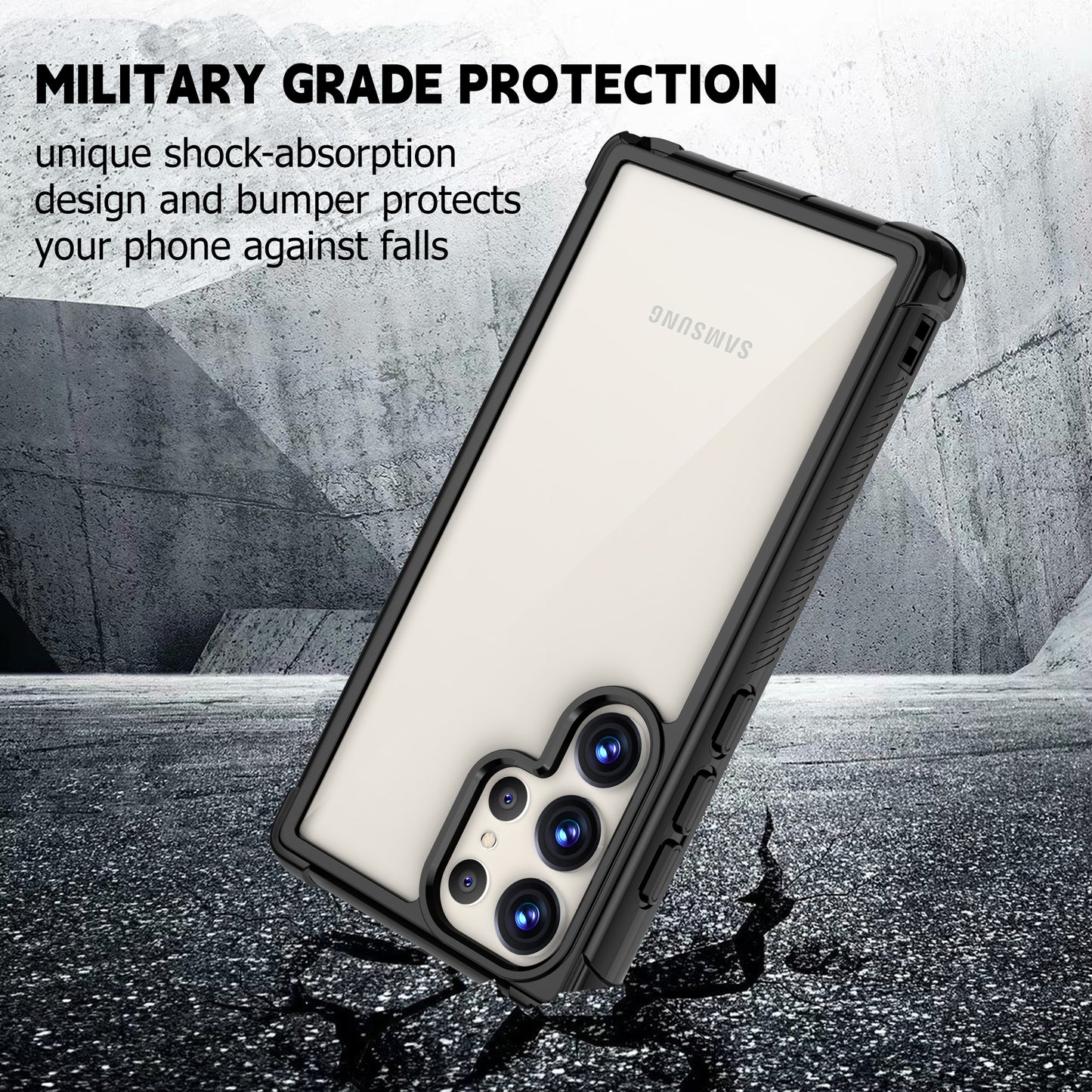 Samsung Galaxy S23 Ultra Case Rugged 6.6ft Multi-layer Defense Built-in Screen Protector