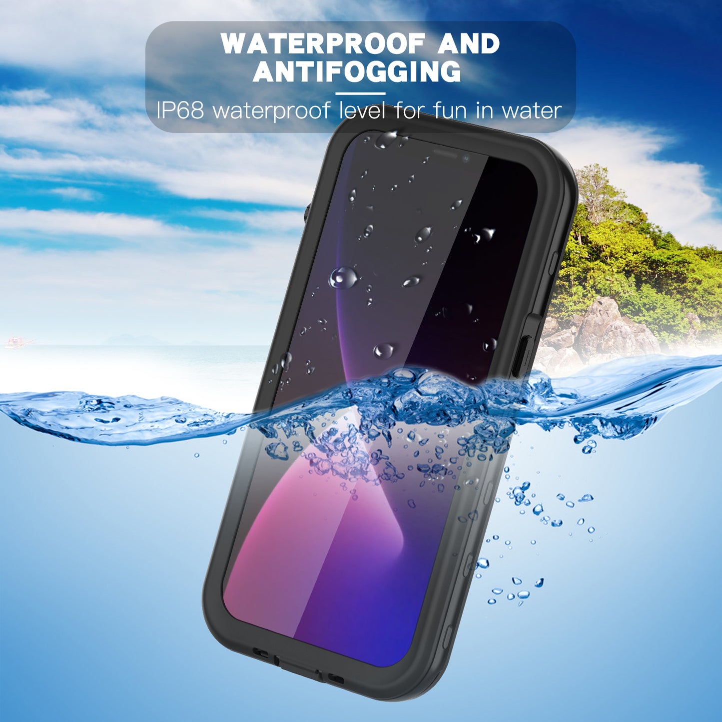 Apple iPhone 13 Pro Max Case Waterproof Armor Burst Underwater 6.6ft Clear Back