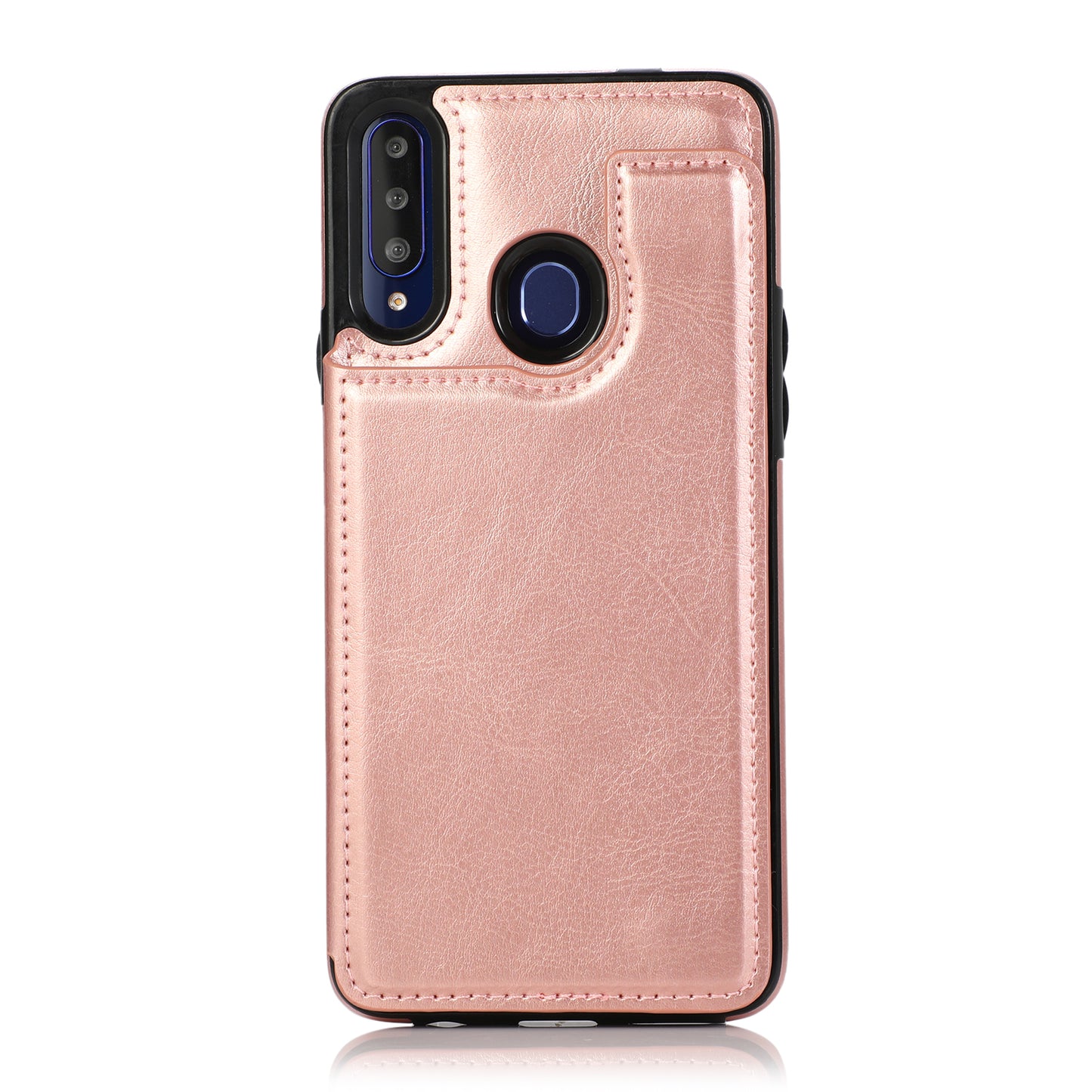Samsung Galaxy A20s Leather Cover Double Buckles Shock Resistant Multiple Card Slots Magnetic Fold Pocket