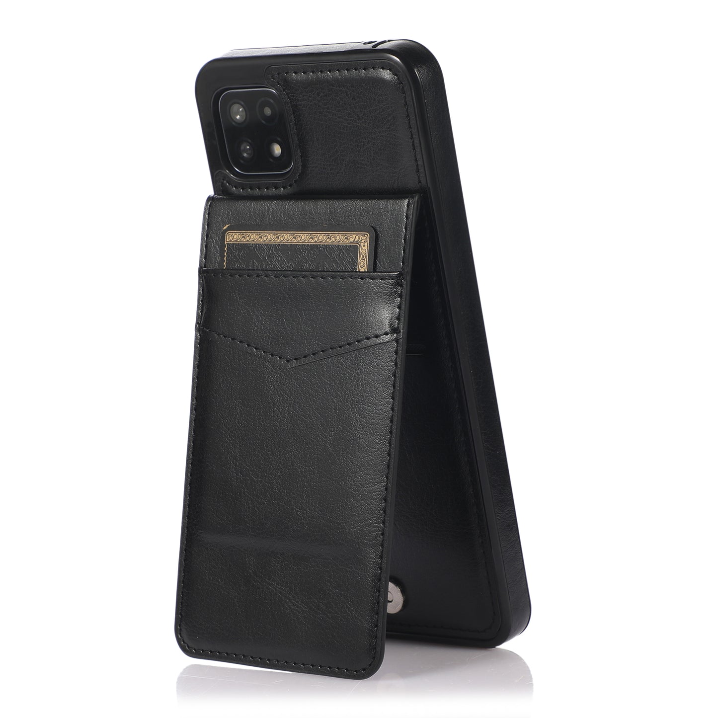 Samsung Galaxy A22s Leather Cover Vertical Horiznatal Kickstand with Card Slots