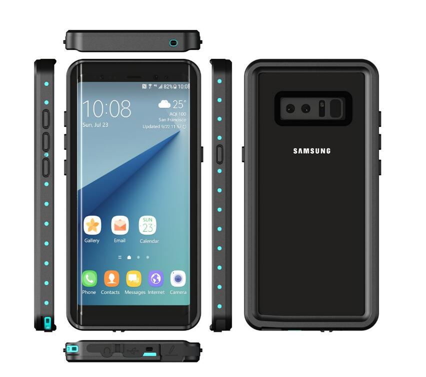 Samsung Galaxy Note8 Case Waterproof IP68 Clear Full Protection Built-in Screen Protector