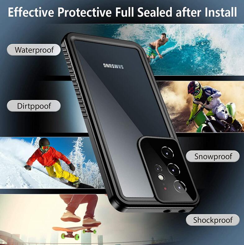Samsung Galaxy S21 Ultra Case Waterproof 4 in 1 Clear IP68 Certification Full Protection