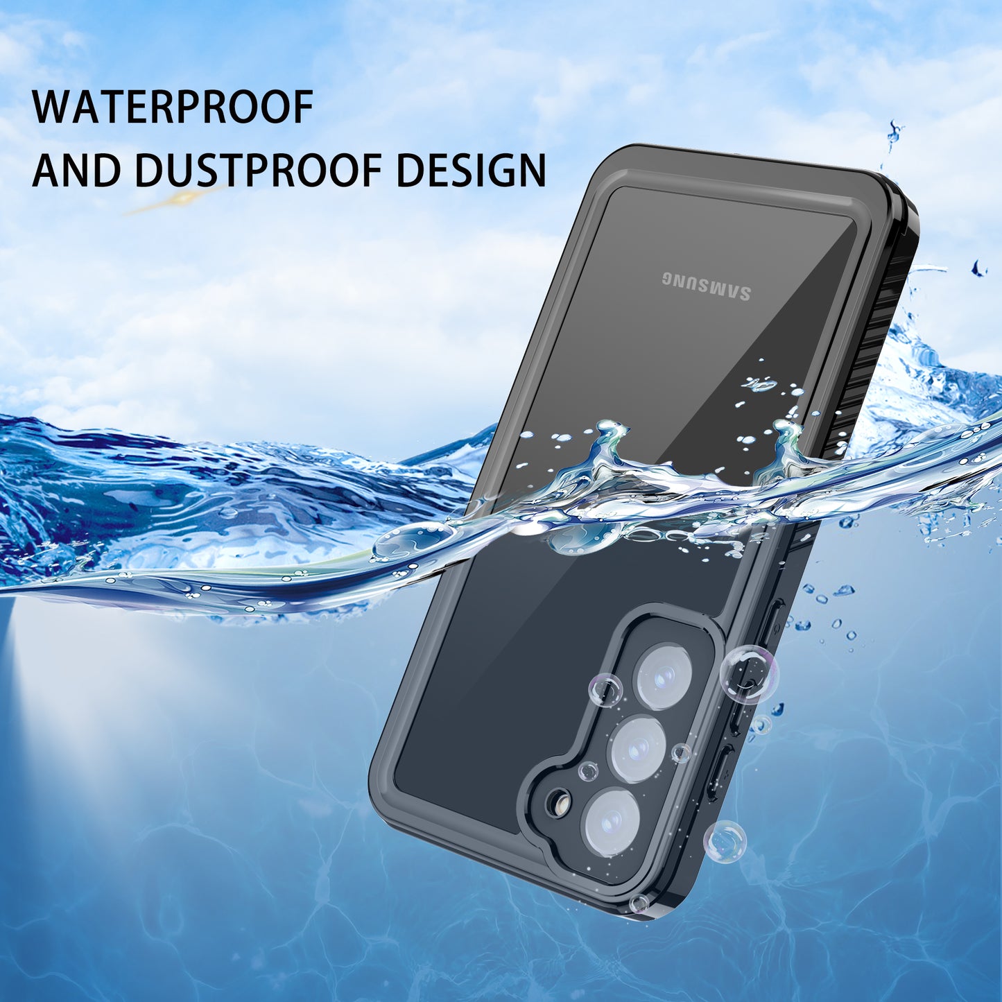 Samsung Galaxy S23+ Case Waterproof 4 in 1 Clear IP68 Certification Full Protection