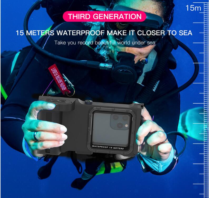 Apple iPhone 11 Pro Max Case Waterproof Profession Diving 15 Meters with Bluetooth Controller V.3.0