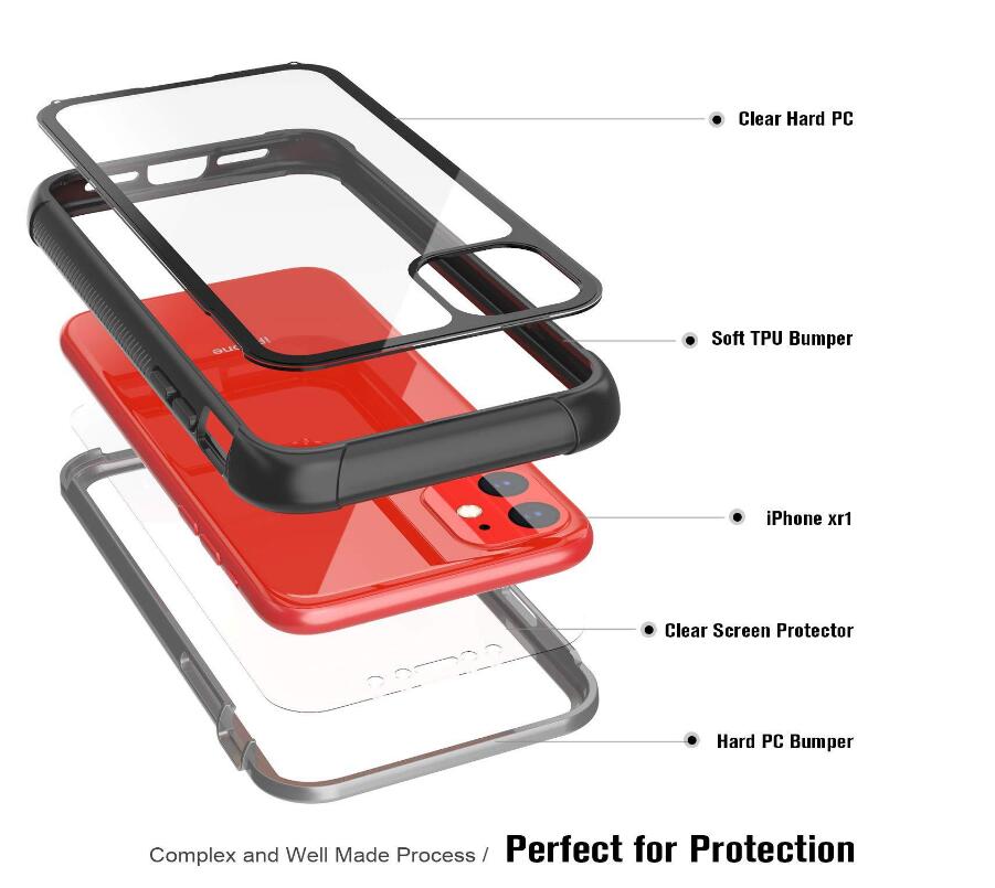 Apple iPhone 11 Case Rugged 6.6ft Multi-layer Defense Built-in Screen Protector