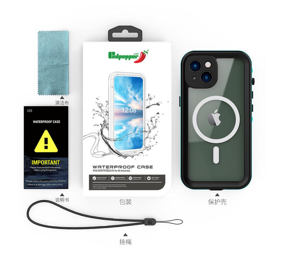 Apple iPhone 14 Pro Max Case Waterproof Magsafe Submerged Underwater 6.6ft/2M Take Photos Videos