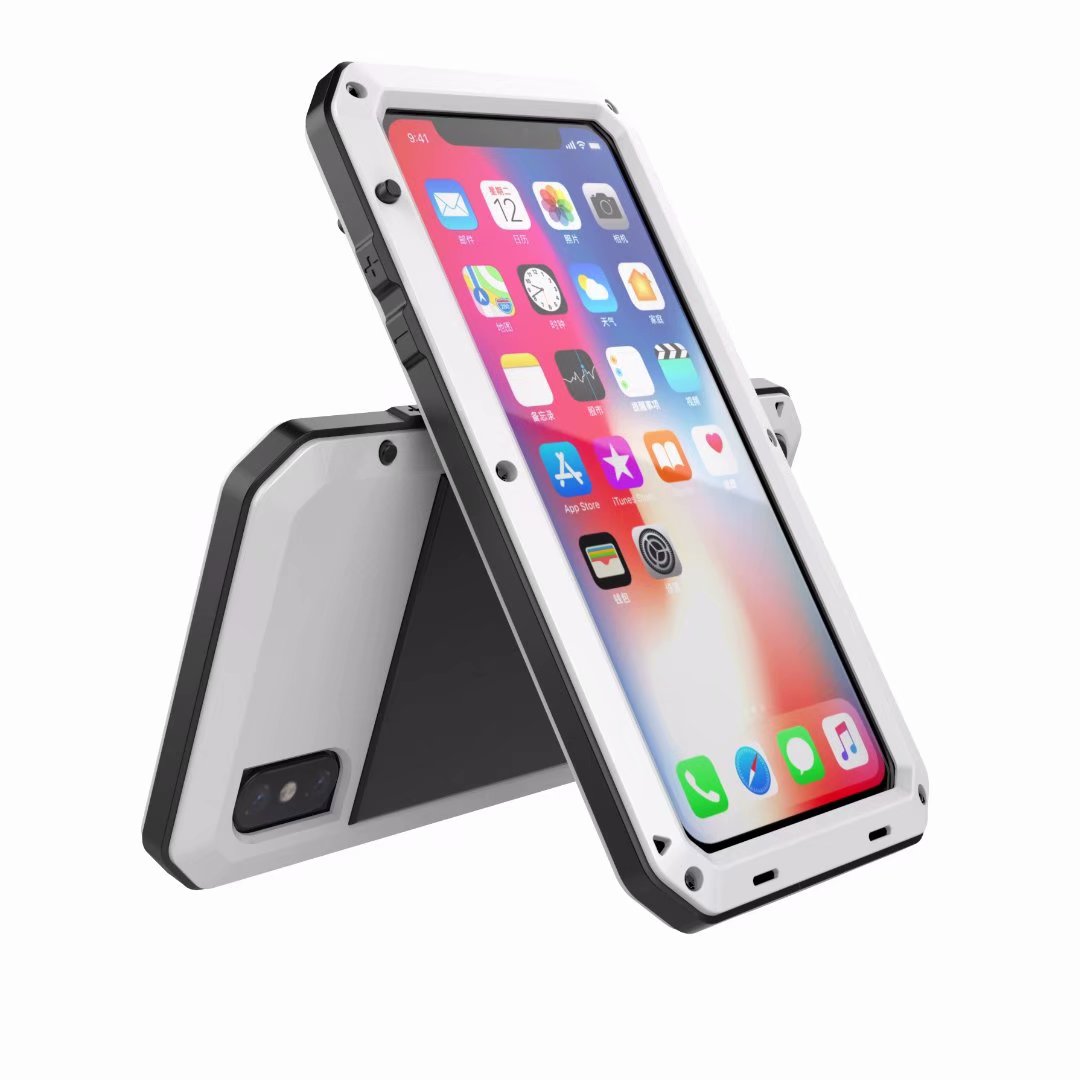 Apple iPhone X Xs Cover Armor 360 Full Heavy Duty Protection IP54 Waterproof Metal PC