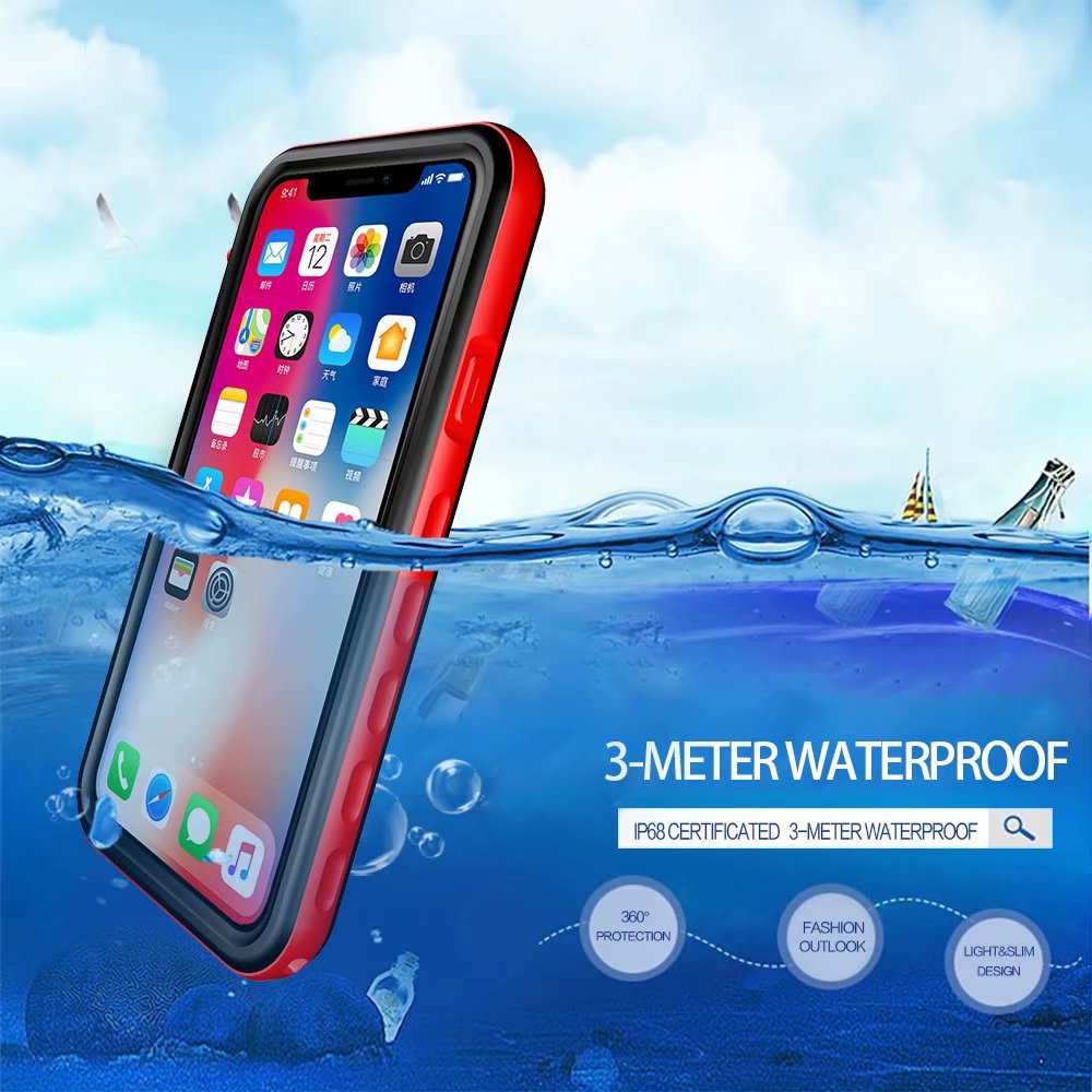 Apple iPhone X Xs Case Waterproof Armor Burst Underwater 6.6ft Clear Back