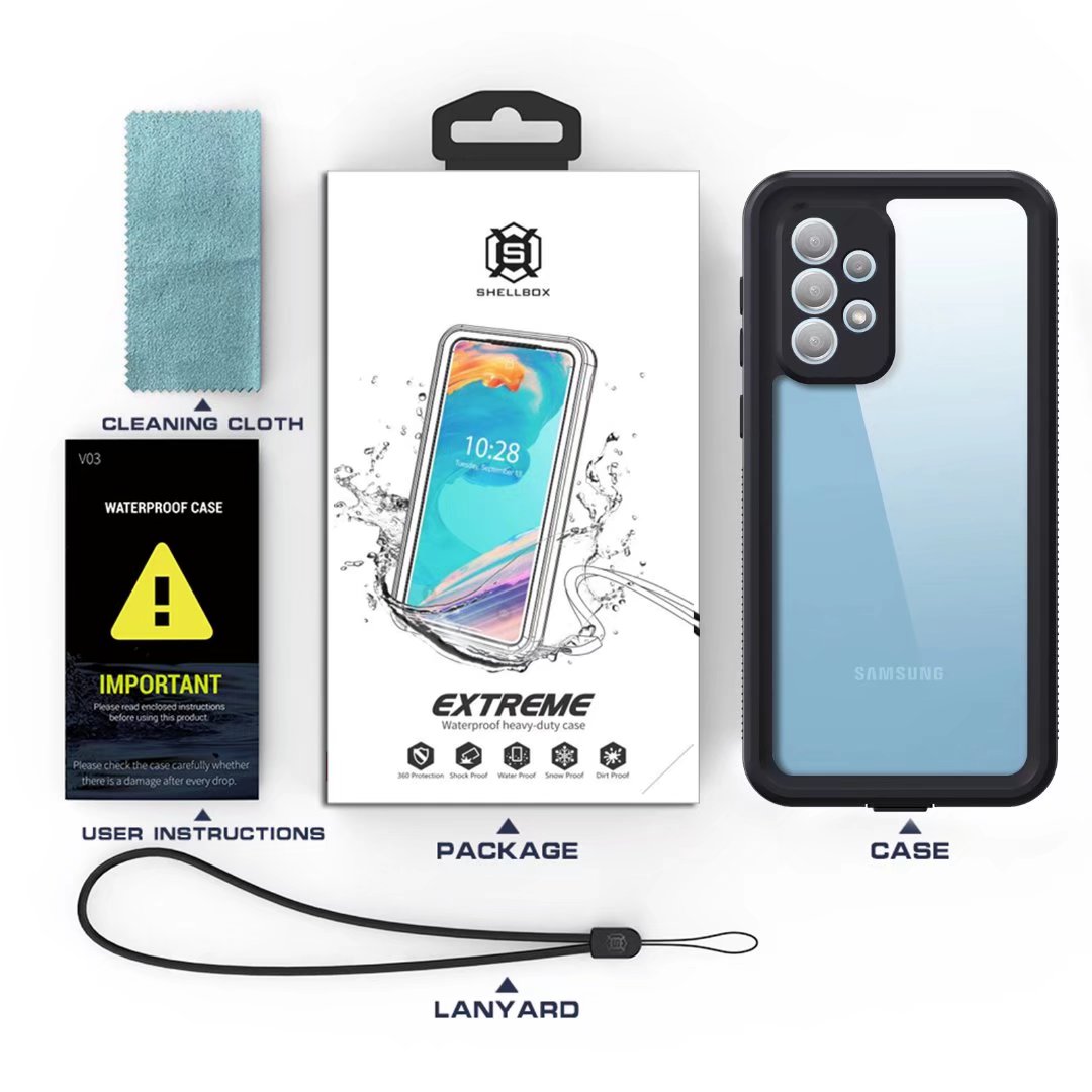 Samsung Galaxy A33 Case Waterproof IP68 Clear Full Protection Built-in Screen Protector