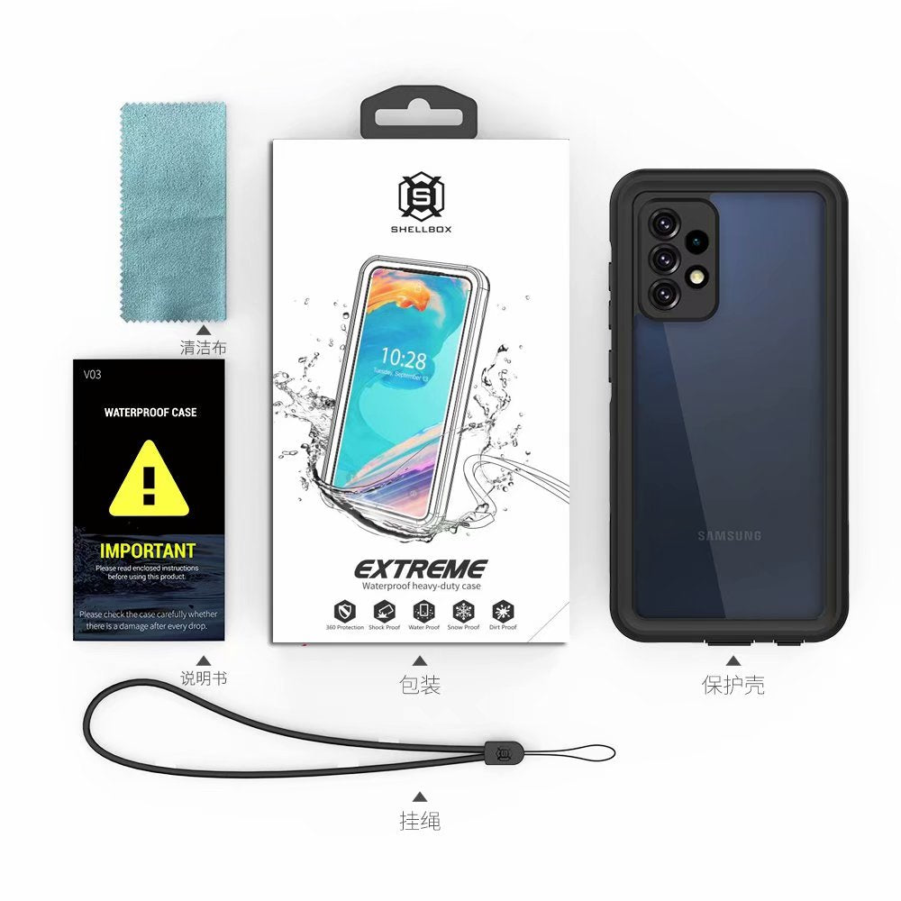 Samsung Galaxy A52 Case Waterproof IP68 Clear Full Protection Built-in Screen Protector