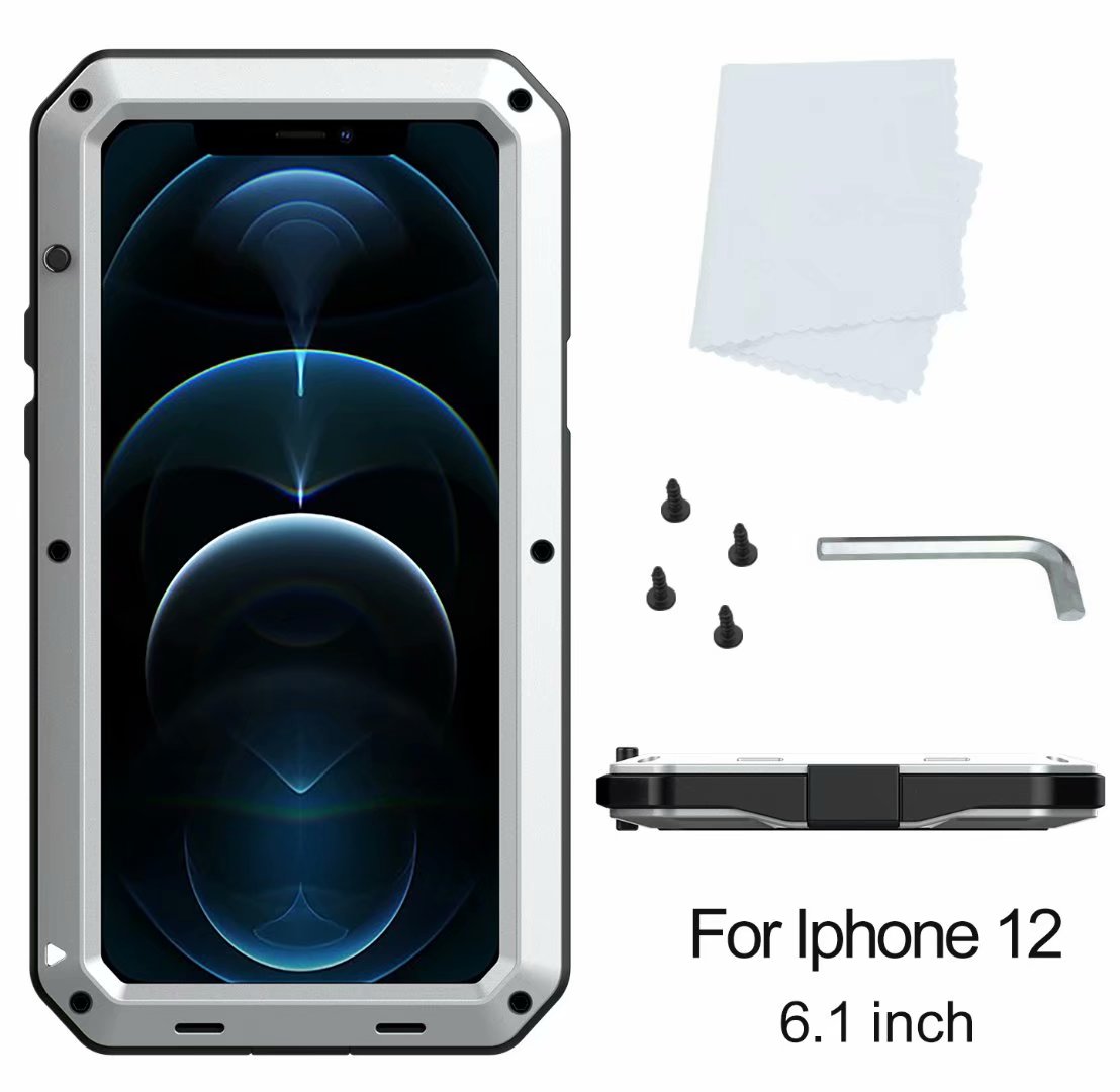 Apple iPhone 12 Pro Cover Armor 360 Full Heavy Duty Protection IP54 Waterproof Metal PC