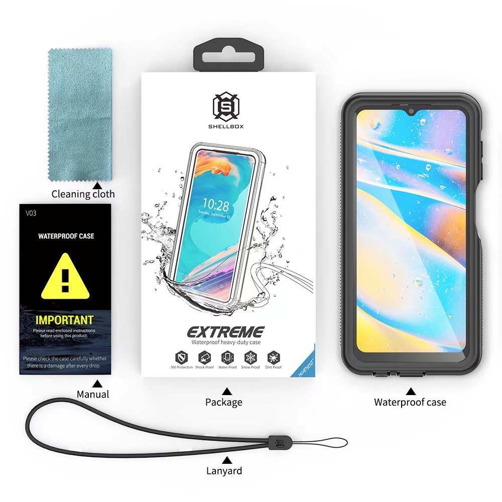 Samsung Galaxy A04 Case Waterproof IP68 Clear Full Protection Built-in Screen Protector