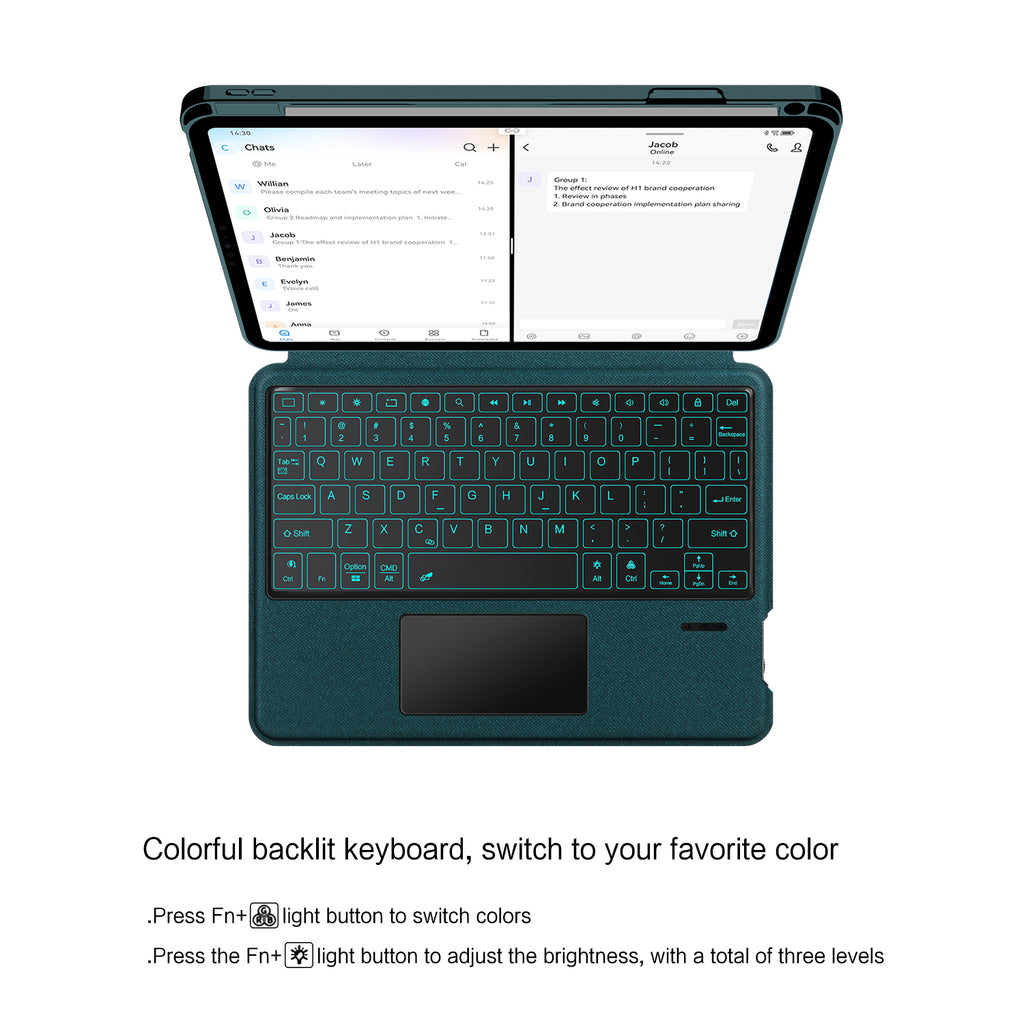 Intelligent Touch Stand iPad Pro 11 2021 Magic Keyboard Case Colorful Backlit