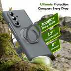 Ultramarinelife Matte Galaxy Z Fold8 Magnetic Ring Stand Case Anti-Fingerprint with Drop Tested