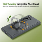 Ultramarinelife Matte Galaxy Z Fold8 Magnetic Ring Stand Case Anti-Fingerprint Rotating with Alloy