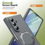 Ultramarinelife Matte Galaxy Z Fold8 Magnetic Ring Stand Case Anti-Fingerprint with Camera and Screen Guard