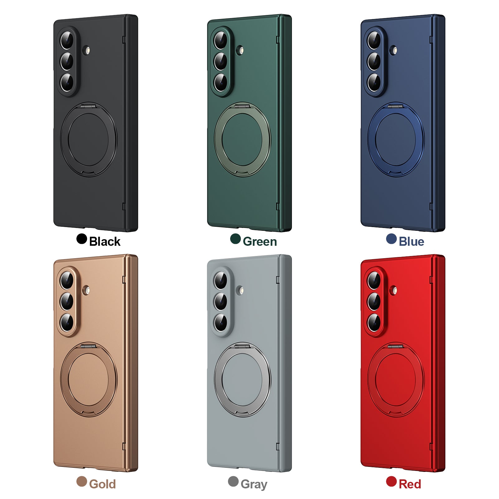 Ultramarinelife Matte Galaxy Z Fold8 Magnetic Ring Stand Case Anti-Fingerprint 6 Colors