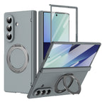 Ultramarinelife Matte Galaxy Z Fold8 Magnetic Ring Stand Case Anti-Fingerprint Gray Color
