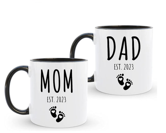 Mom Dad Est 2023 Coffee Mug