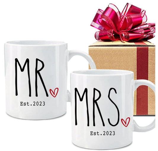 Mr & Mrs Est 2023 Coffee Mugs Novelty Funny Wedding Gifts Cups