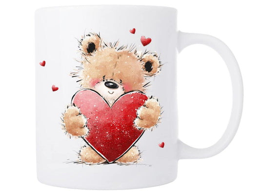 Bear Hug Heart Coffee Mug Valentine's Day Cute Cup