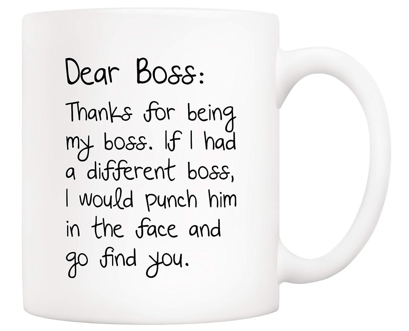 Thanks for Being My Boss Coffee Mug Bosses Office Gift Cup