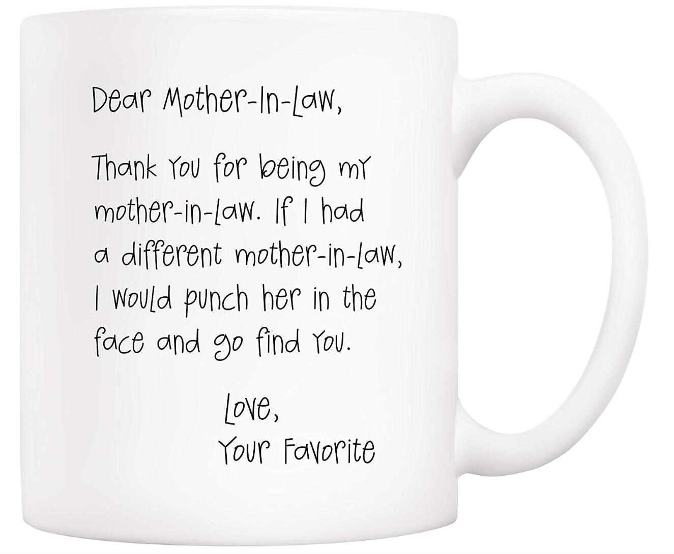 Mother In Law Thank You for Being My Mom Coffee Cup Mother's Day Gift Cup