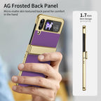 Ultramarinelife AG Frosted Galaxy Z Flip3 Case Vacuum Plating Anti-Fingerprint Skin Friendly