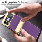 Ultramarinelife AG Frosted Galaxy Z Flip3 Case Vacuum Plating Anti-Fingerprint Hand Grip