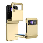 Ultramarinelife AG Frosted Galaxy Z Flip4 Case Vacuum Plating Anti-Fingerprint Gold Color